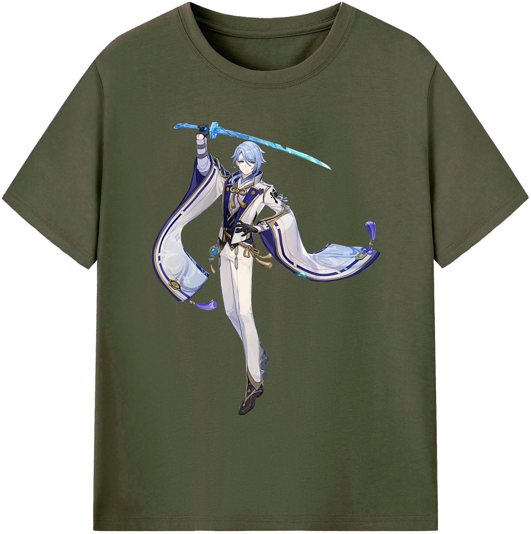 げんし神 神里綾人 かみさとあやと genshin Kamisato Ayato 綿100％ メンズ半袖Tシャツ｜肌触りやわらか＆通気性